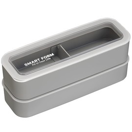 Iwasaki Industries B-1484 GN Lunch Box, 3-Way Slim, Easy Care, Gray