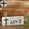 VHC Brands Faith Hope Love Wooden Sign 5.5x14.5, Easter/Spring Decor,