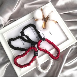 5 Pcs Scrunchies Hair Ties 100% Silk Scrunchies for Hair Sleep,19 Momme Pure Mulberry Charmeuse Silk Ponytail Holder with Elastic Hair Bands,Softer Silk Scrunchies for Thick Thin Curly Hair (5pcs3color)