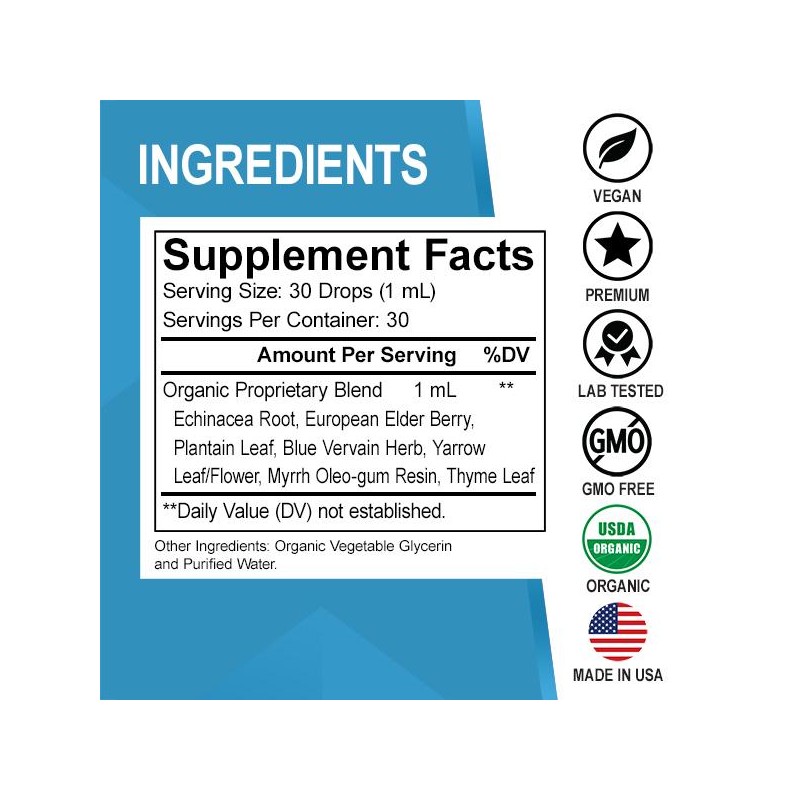 Dr. Bo Lymphatic Support Liquid Drops | USDA Organic Herbal