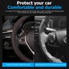 JNNJ Embossed Leather Steering Wheel Cover, Car Steering Wheel Cover,