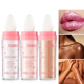 2 Pack Polvo De Hadas, Body Brightens the Natural Three-dimensional Face Blusher Patting Polvo De Hadas Powder Highlighter Makeup. (01# White moonbeam)