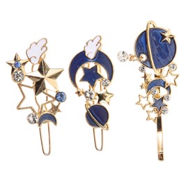 Gogmee 3pcs Hair Clips Side Clips Girls Hair Accessories Moon Hair Clips Hair Ornament Star Hairpin Bangs Hair Clips Side Hair Clips Outfit