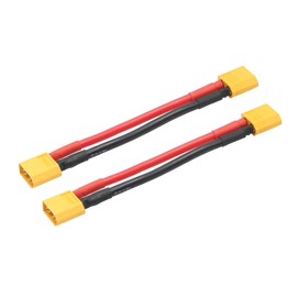 Short XT60 Battery Connector Cable 4inch, XT60 Male to XT60 Male Connector Adapter with 12AWG Cable for 2 Cable Extension and RC Lipo Charger etc(2Pcs)