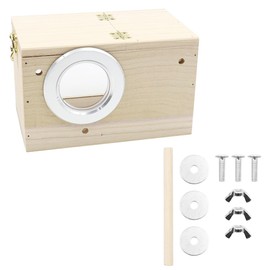 Hsthe Sea Budgie Nesting Box Transparent Design, Bird Nest Breeding Box With Perch Wood Bird Cage House For Lovebirds Budgies Finch