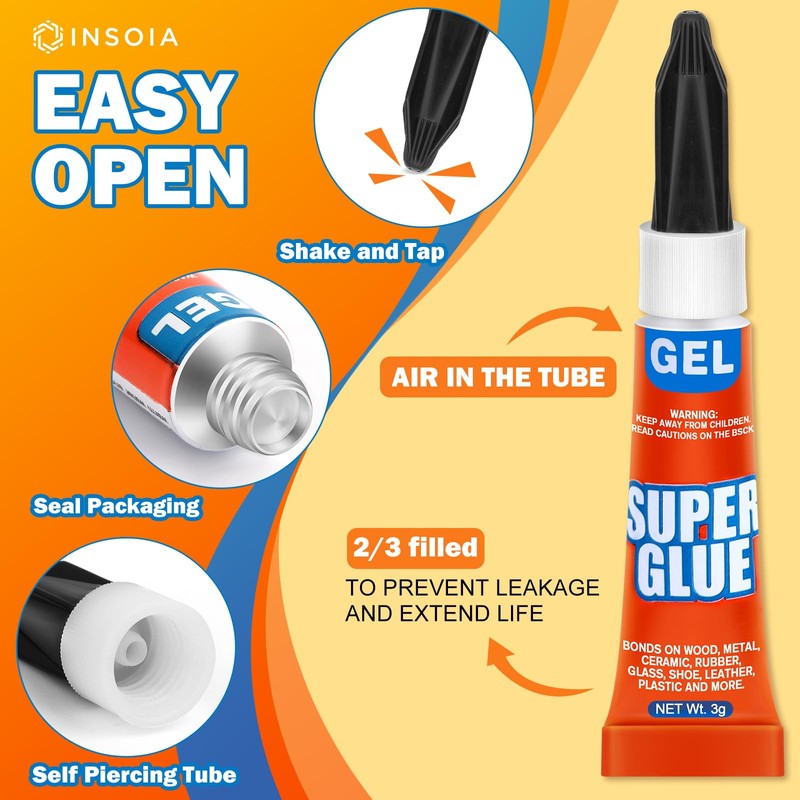 Super Glue Gel Clear Non-Drip, 24 X 3g All Purpose