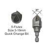CONQUER Tools 5 Flute Metal Countersink Drill Bit, 87 Degree