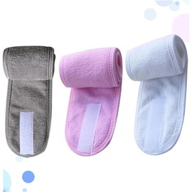 Minkissy 3pcs Skincare Headband Spa Headwrap Face Wash Hair Band Bathing Headband for Women Grey