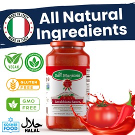 La San Marzano Arrabiata Sauce, 24 oz, Pasta Sauce Made in Italy, All Purpose Tomato Premium Quality, All Natural, Mediterranean Diet, Non GMO, Vegan, Gluten Free