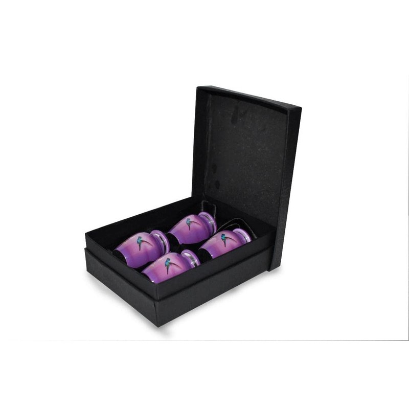 BOLD & DIVINE Small Purple Hummingbird Keepsake Urns | For