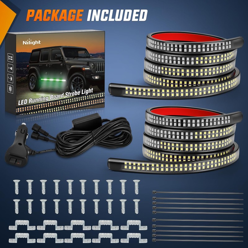 Nilight 2PCS 70 Inch Emergency Strobe Light Strip 1125 LED