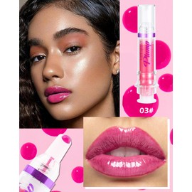 Spicy Lip Plumping Booster,Plumping Lip Oil with Chili Extract,High-Shine Smooth Fuller Lips,Hydrating Pink LIp Goloss Lip Glaze,Plump and Pout Lip Plumper Lipstick,Christmas Makeup Gift for Women-03#