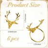 Christmas Gold Reindeer Napkin Rings, 6 Pcs, Deer Head Napkin