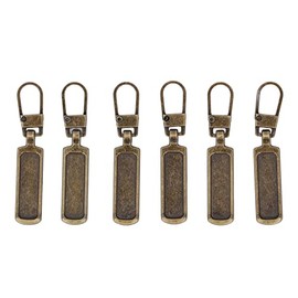 6 Uds. Reemplazo de Tirador de Cremallera de Acero Inoxidable a Prueba de Herrumbre, Reemplazo de Tirador de Cremallera de Color Desmontable para Ropa de Hogar, Equipaje, Zapatos, Juguetes,(Bronce)