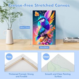 Lxmsja Paint by Numbers Kit for Adults Beginner Children with Frame, Bird Adult Kids' Paint by Numbers Kits on Canvas, Sea Color by Numbers for Adults Children, Gifts for Women Home Decor, 8x12in