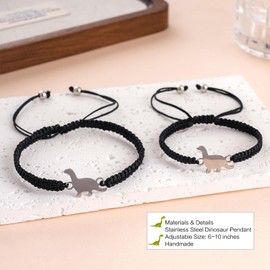 HONYUEYIM Back to School Gifts,Mother Son Dinosaur Bracelet,First Day of School Gifts Mommy and Me Matching Bracelets Mothers Day Christmas Birthday Gifts(Mother Son)