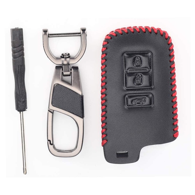 BKY Toyota Exclusive Smart Key Case, Leather, Beige, Harrier Camry,