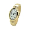 Ladies Oval Case Metal Bangle Cuff Fashion Watch Pearl Dial