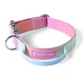 Tactical Dog Collar with Handle - Premium Quality Collar, Strong and Durable Design for Large, Strong Breeds - Pitbulls, Labrador, GSD - Pastel Glaze - S - 1.5"