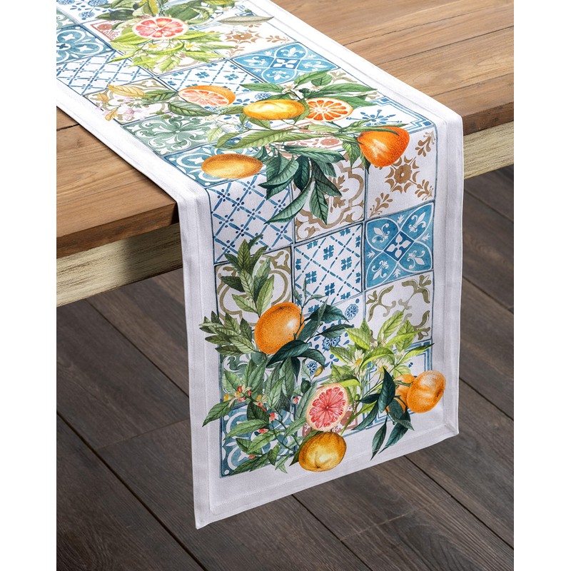 Maison d' Hermine Spring/Summer Table Runner, 100% Cotton, Decorative, Washable