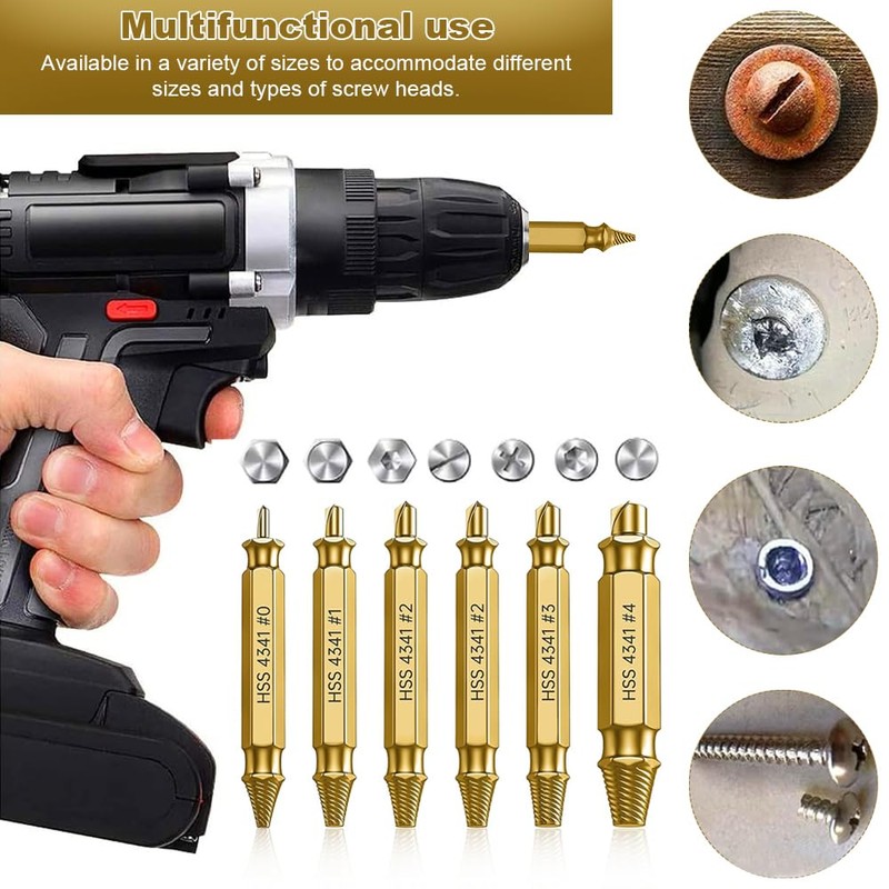 9 PCS Damaged Screw Extractor Set, Screw Grab Screw Removal