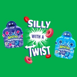 Baby Bottle Pop Twisters Chewy Candy, 8 Ct Sweet Candy with Chewy Sour Center in Twisting Containers, Full Size, Individually Wrapped Fun Bulk Assortment For Kids Party Favors, Toys, Goodie Bags