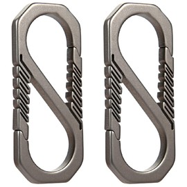 HAMILO Titanium Alloy Carabiner Keychain Spring Free Design Car Key Set of 2