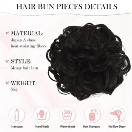 TRHDFW Messy Bun Hair Piece for Women,Curly Wavy Hair Scrunchies Bun Extensions Hairpieces,Synthetic Hair Chignons Accessories for Girls