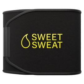 Sports Research Sweet Sweat Waist Trimmer (Core Series) - Premium Sweat Enhancing Fitness Band for Women & Men - Adjustable Fit · Latex-Free Neoprene - Yellow Logo, Large
