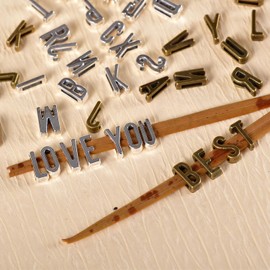 stino Metal Letter Charms for Jewelry Making 100gram, Bulk Tibetan Silver & Gold Alphabet Initial Findings (Alphabet Silver & Gold Bronz)