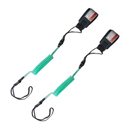 PMELCXD Surfboard Leash, 2 Pieces Safety Rope for Surfboard, Surfboard Lead, Anti-entanglement, Elastic, Foot Loop with Fastening, Stretchy Lead for SUP Surfboard