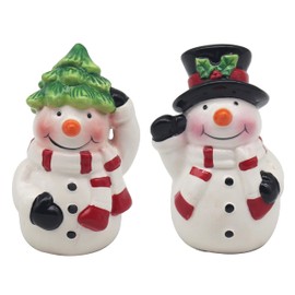 Lesser & Pavey Snowmen Salt & Pepper Shakers Set of 2 | Festive Holiday Tableware for Christmas Dining | Adorable Snowman Design | Perfect Seasonal Kitchen Accessory & Gift for Christmas Lovers
