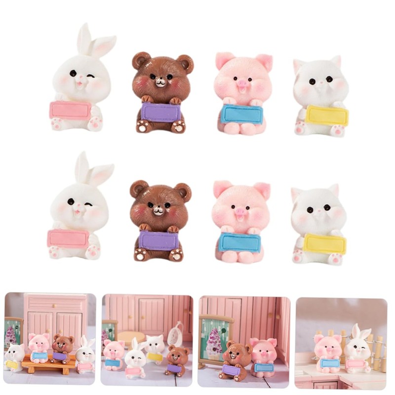 SUPVOX 8Pcs Cute Animal Figurines for Desktop Decoration Adorable Miniature