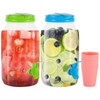 2 PCS Plastic Drink Dispenser with 8 Cups, 1 Gallon