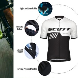 HOMTOL Men's Cycling Clothing Short Sleeve MTB Cycling Suits Cycling Shorts Cycling Jerseys with 3D Gel Padded Shorts, White