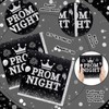 40 Pcs Prom Night Decorations Napkins,Disposable Paper Black Silver Grad
