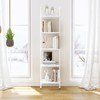 ELYKEN Ladder Shelf, White 5-Tier Wood Wall Mounted Bookshelf with