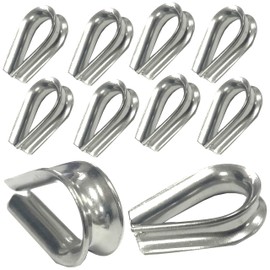 5mm Wire Rope Thimble Made From Marine Grade A4 Stainless Steel Corrosion-Resistant Wire Fasteners for Boats, Yachts, and Marine Applications (Pack of 10)