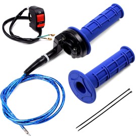 Heymaillc 7/8" 22mm Twist Throttle Accelerator Handle Grip and Cable Set for 50cc 90cc 110cc 125cc SSR Coolster Apollo CRF50 Pit Dirt Bike Mini Bike Pocket Bike(Blue)