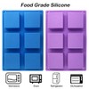 3 Packs 6 Cavidades Silicona Molde Pastel (Morado, Azul, Rosa),