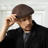 Wool Blend Mens Newsboy Caps, Classic Flat Cap Ivy Cabbie