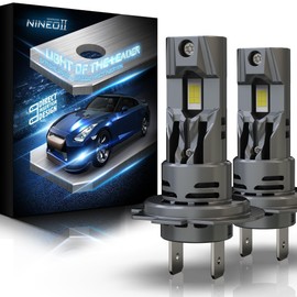 NINEO H7 Bulbs,No Adapter Required 600% High Brightness 6500K Cool White Wireless 1:1 Mini Size H7 Fog Light With Cooling Fan Plug and Play Fog Lamp- Pack of 2