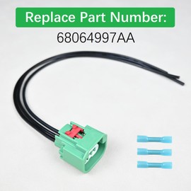 2PCS 68064997AA for Chrysler Jeep H13 9008 Headlight DRL Parking Light Connector Wiring Harness, Replace 68064997aa