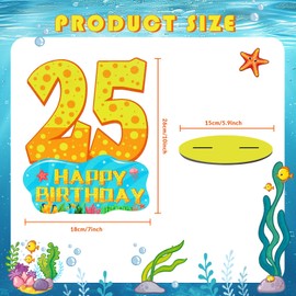 Sponge Birthday Number Sign Centerpiece, 25th Wooden Table Decoration for Sponge 25th Birthday Decoration