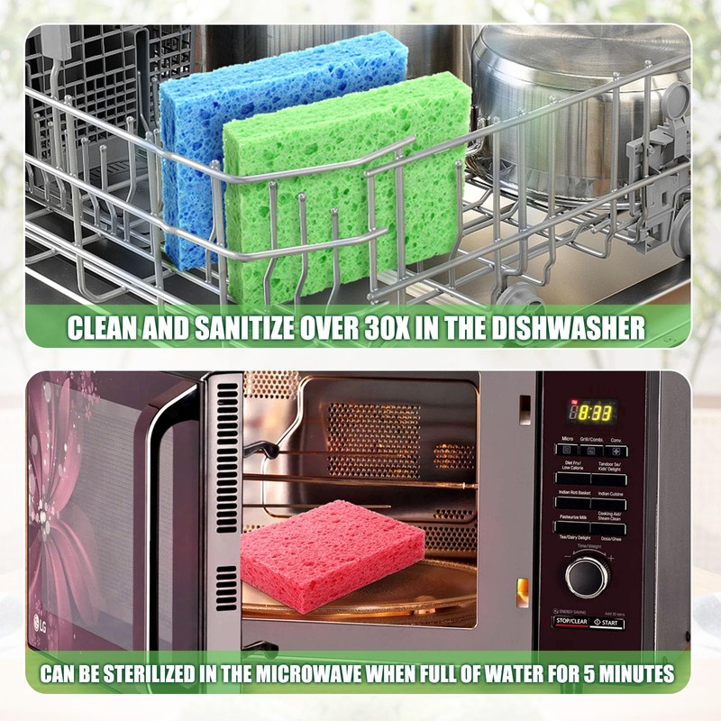 Vilphel 12 Counts Multipurpose Kitchen Sponges Pack Compostable Biodegradable Compressed