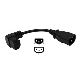 Cerrxian 15cm IEC 320 90 Degree C13 3 Pin Female to C14 3 Pin Male PDU Power Supply Extension Cord for Computer LED HDTV Monitor and Scanner