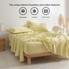 PANDATEX Light Yellow King Size 4 Piece Sheet Set, Linen-Textured