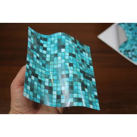 48 Turquoise Kitchen Bathroom Tile Stickers Transfers Printed Covers for 6 x 6 inch 15 x 15cm Tiles Stick On Wall Peel N Stick Tile Style Decals 6 by 6 inch Stickers (6x6-48 Stickers, Turquoise)