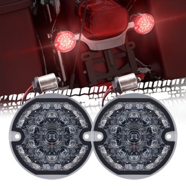 SKUNTUGUANG 1156 3-1/4 Inch LED Turn Single Connector Red Rear Signal Lights Compatible for Motorcycle (2 Pack) (Single Red)