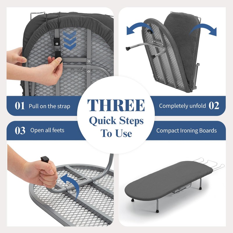 Tabletop Ironing Board with Iron Holder, RAINHOL Small Folding Ironing